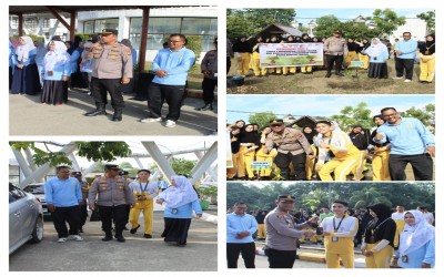 Kapolsek Kuantan Tengah Laksanakan Program Green Policing di SMAN Pintar Provinsi Riau, Wujud Nyata Kepedulian Lingkungan.